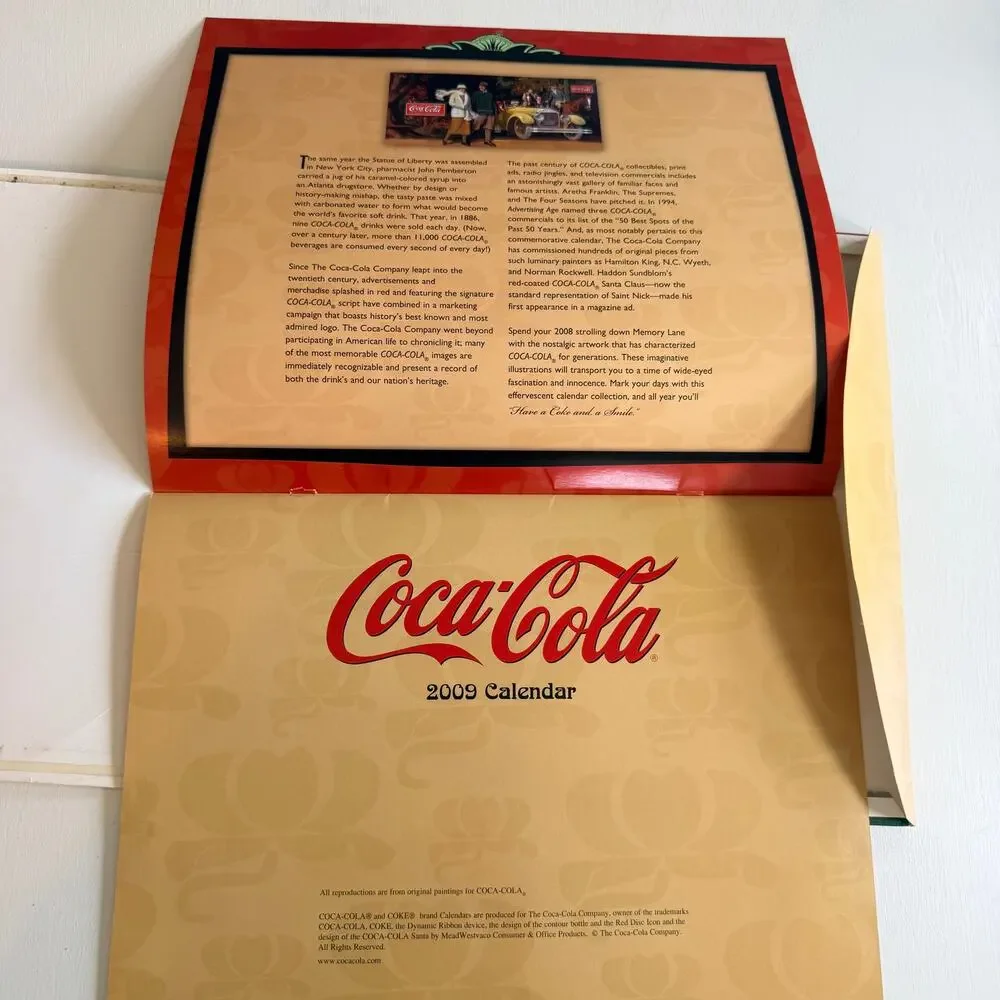 2009 Coca Cola Calendar Vintage 1926 Ad Art Fred Mizen Retro Coke Collectible